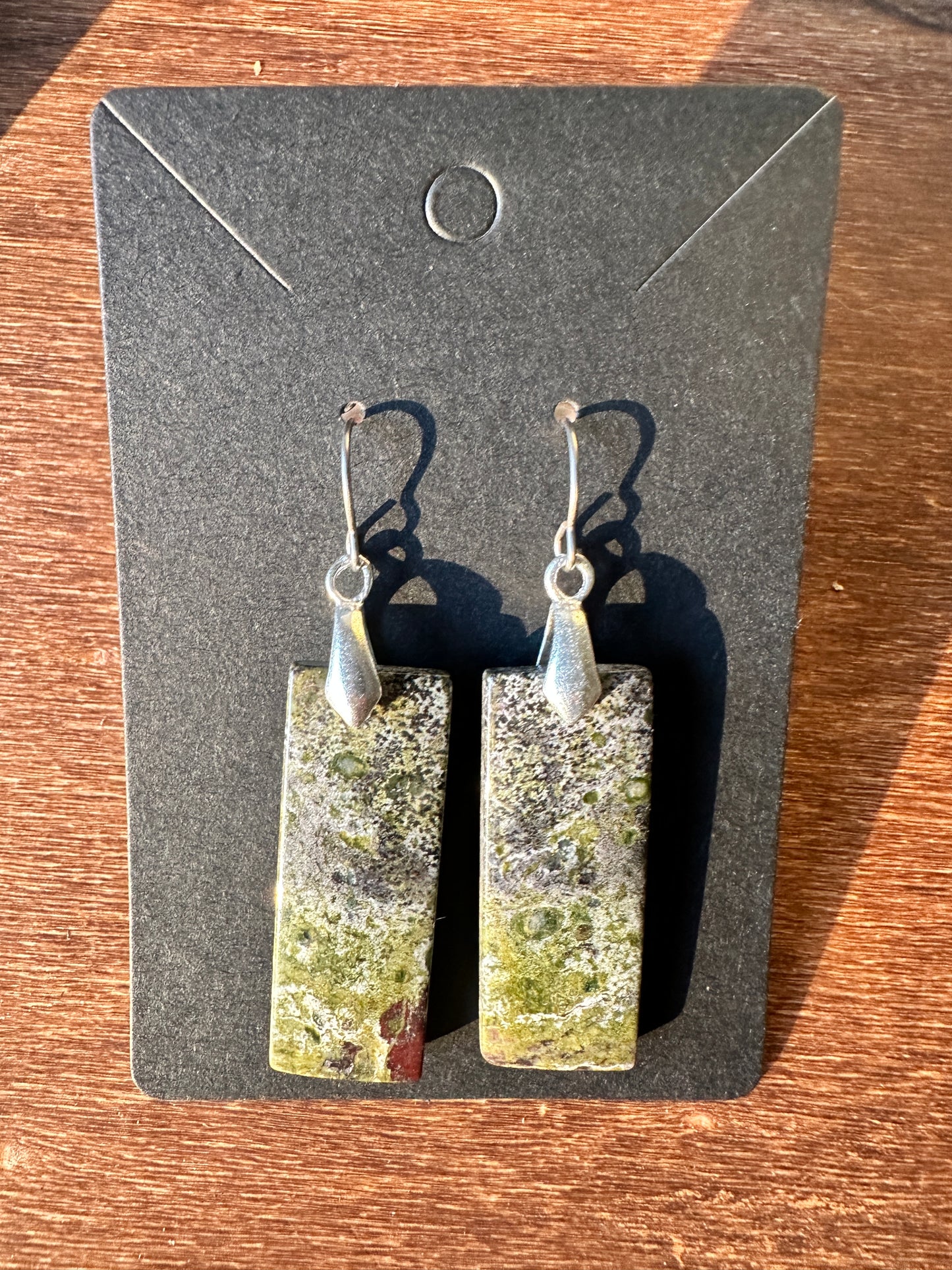 Dragons Blood Jasper Earrings (long rectangles)