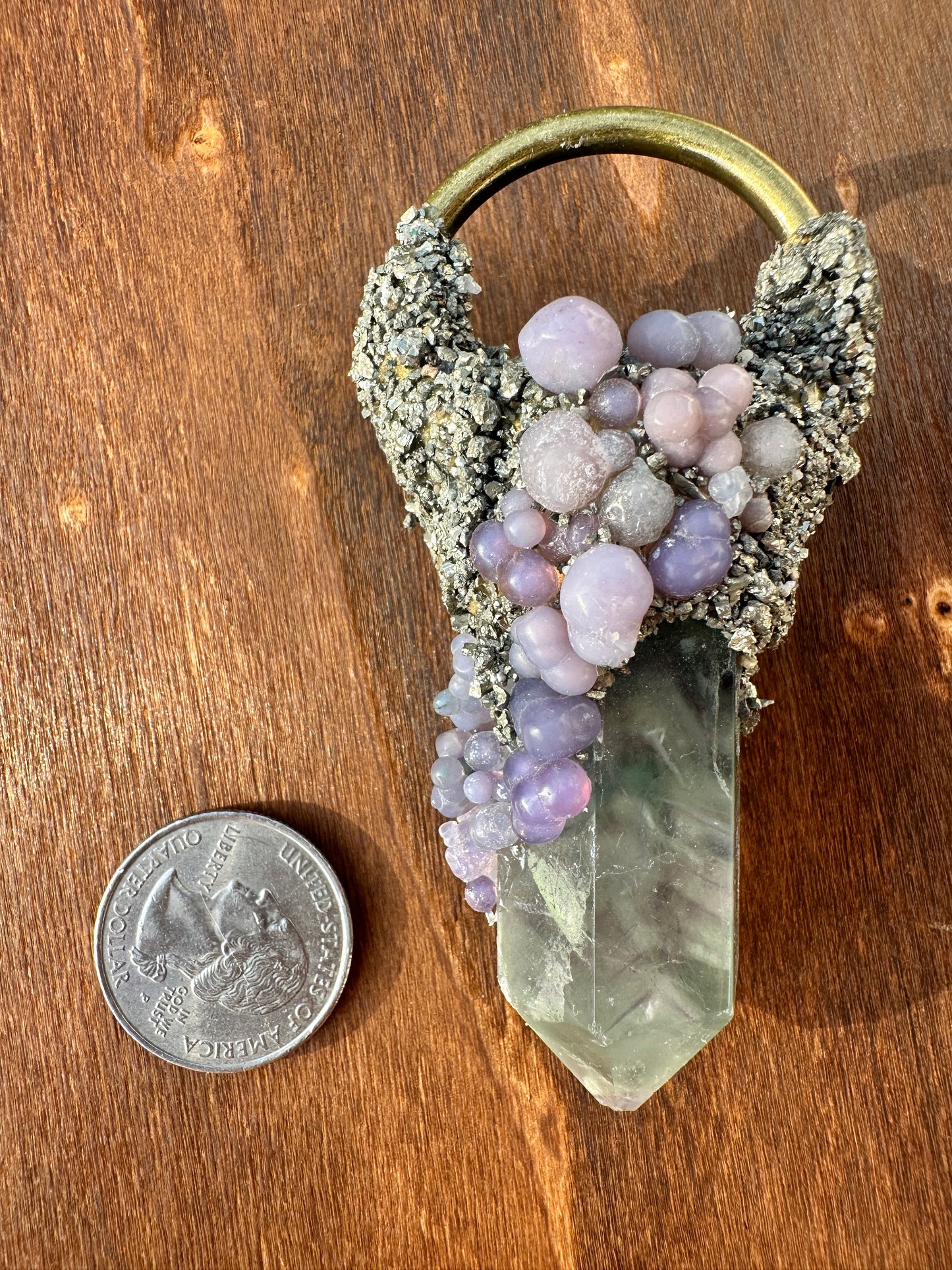 Fairy Magic - Fluorite, Grape Agate, Pyrite Pendant