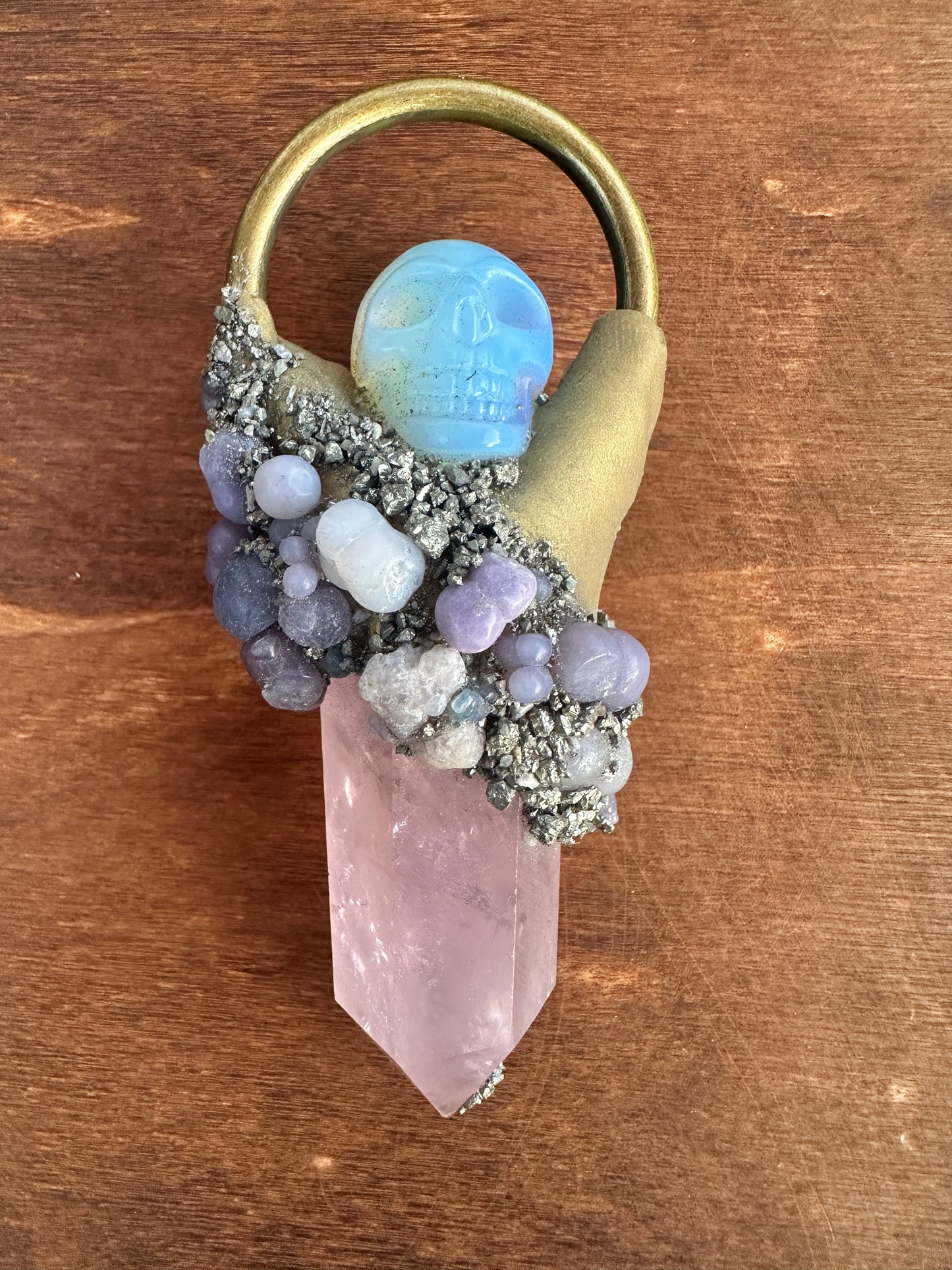 Brazen Bubble Gum - Rose Quartz, Grape Agate, Opalite
