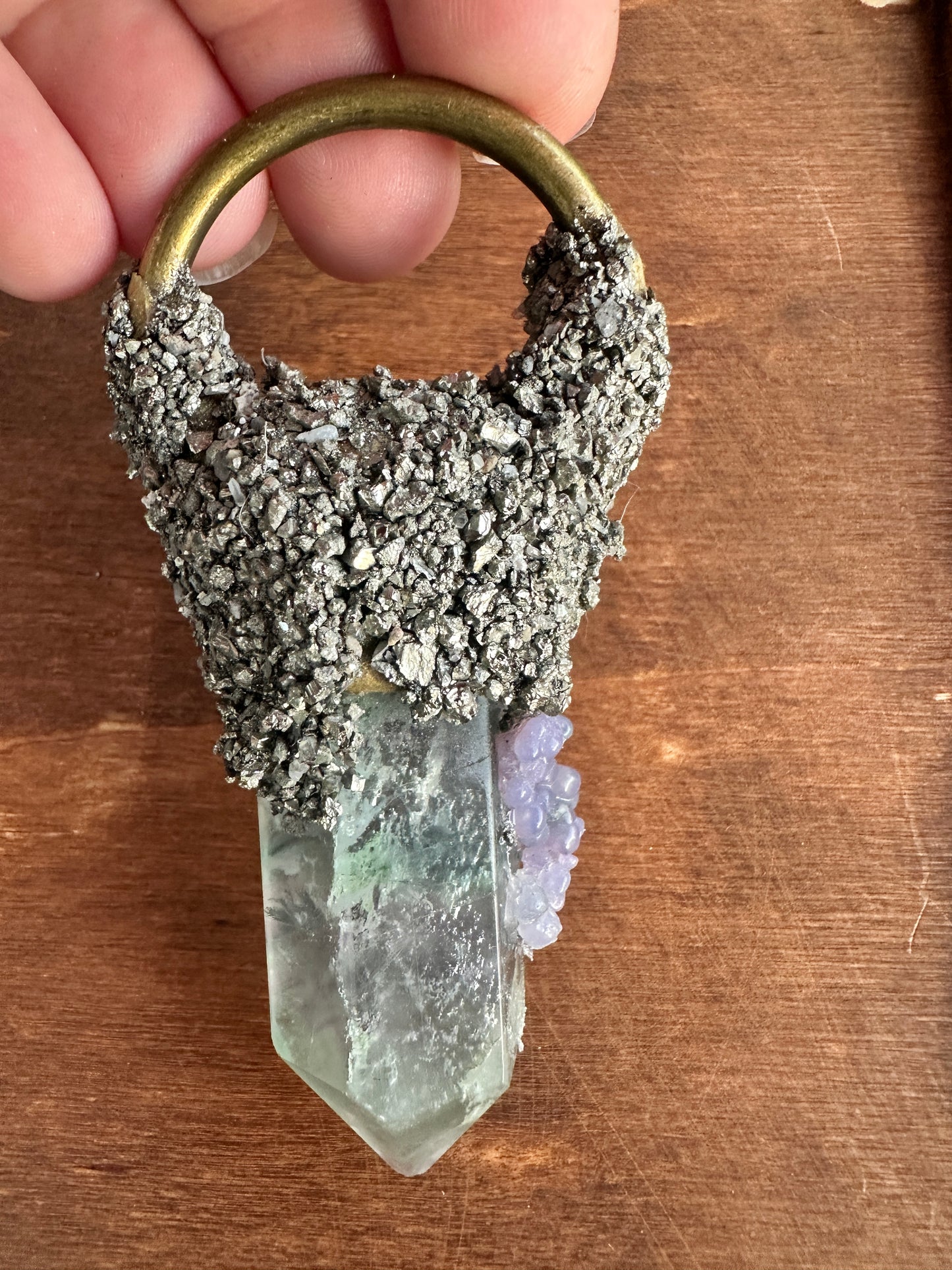 Fairy Magic - Fluorite, Grape Agate, Pyrite Pendant