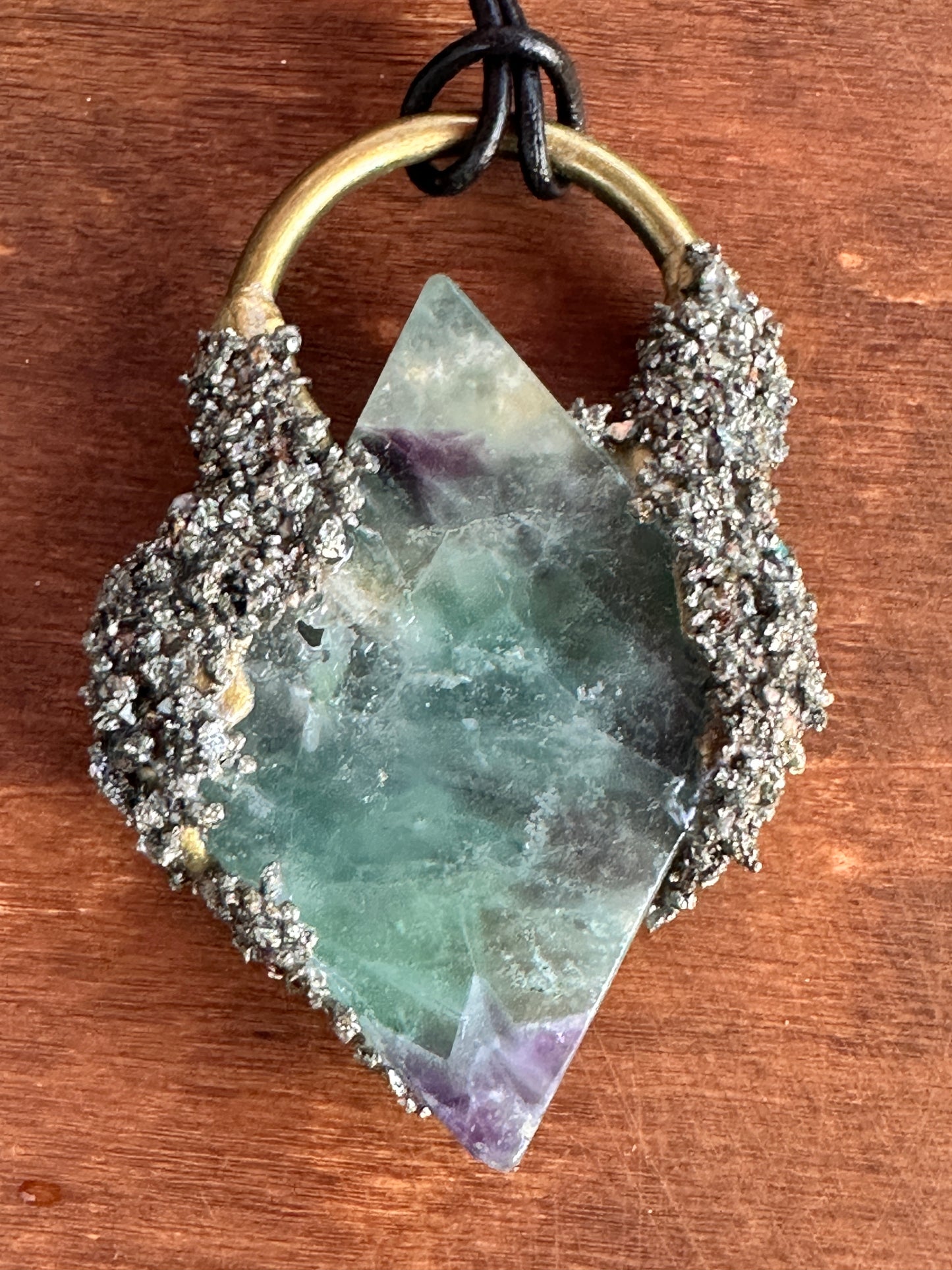 Diamond Green Pyrite & Fluorite Pendant