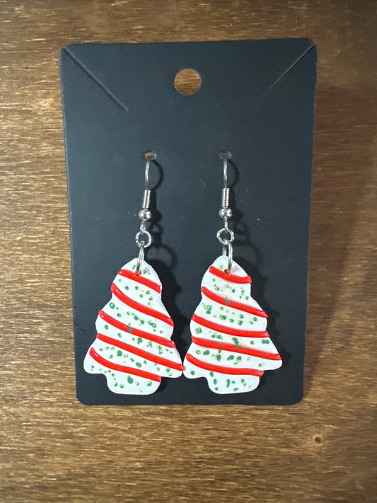 White Christmas Trees (with jump ring)