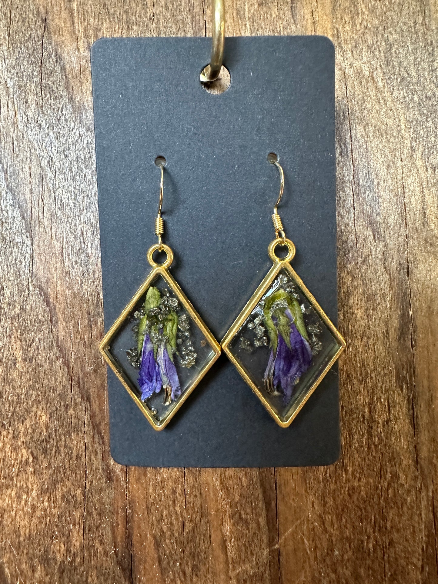 Blue Cardinal & Pyrite Earrings