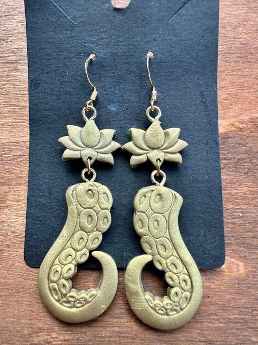 Gold Loctopus Earrings