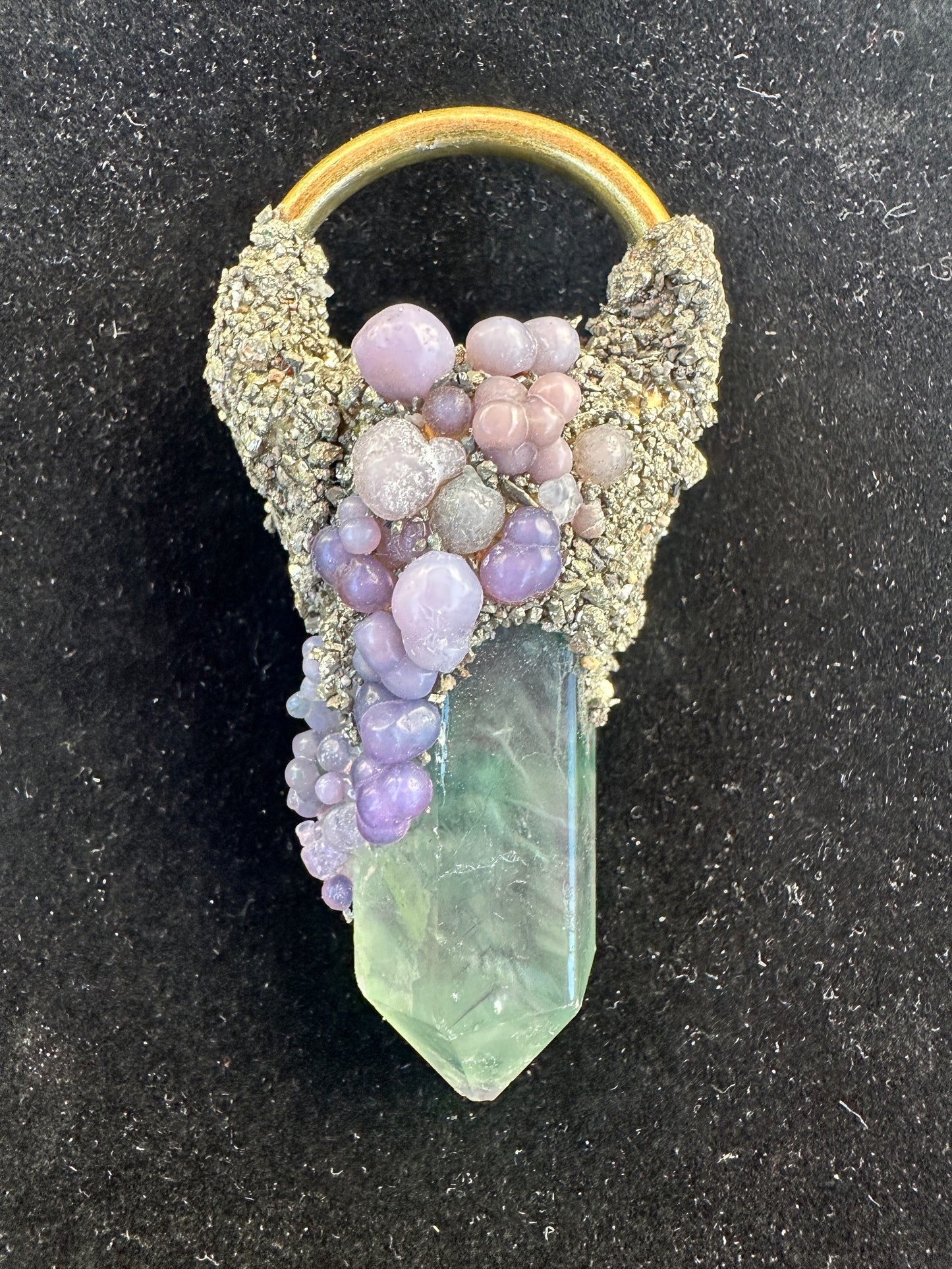 Fairy Magic - Fluorite, Grape Agate, Pyrite Pendant