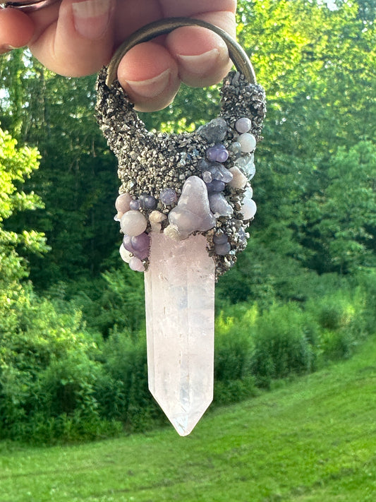 Love & Lilacs - Rose Quartz, Pyrite, & Grape Agate