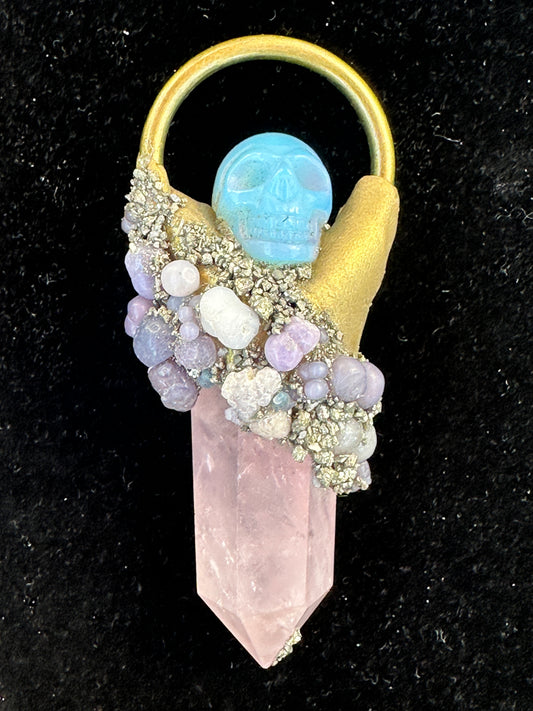 Brazen Bubble Gum - Rose Quartz, Grape Agate, Opalite