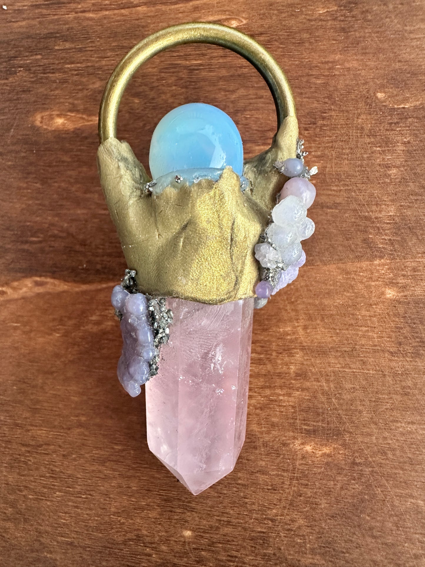 Brazen Bubble Gum - Rose Quartz, Grape Agate, Opalite
