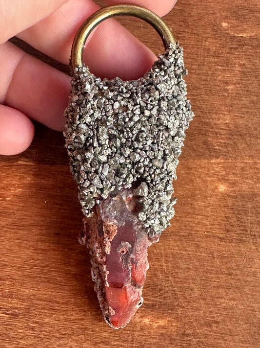 Moroccan Red Quartz with Pyrite