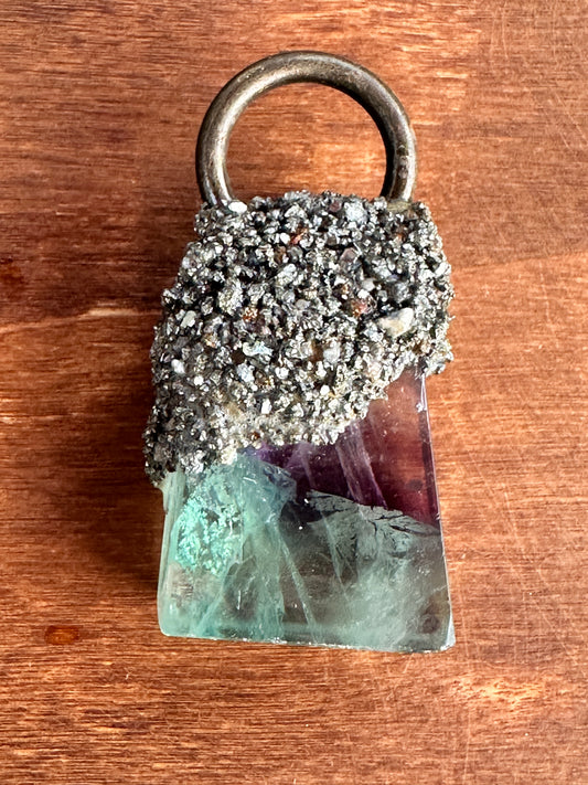 (Mini) Purple/Green Fluorite with Pyrite