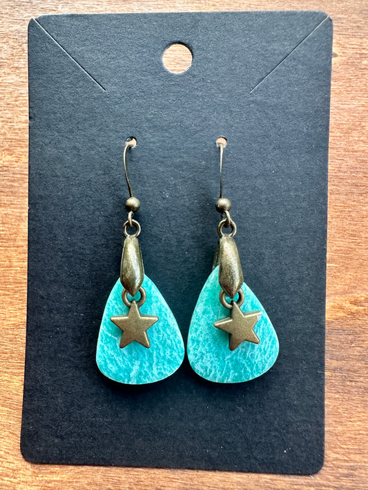 Amazonite Earrings with stars