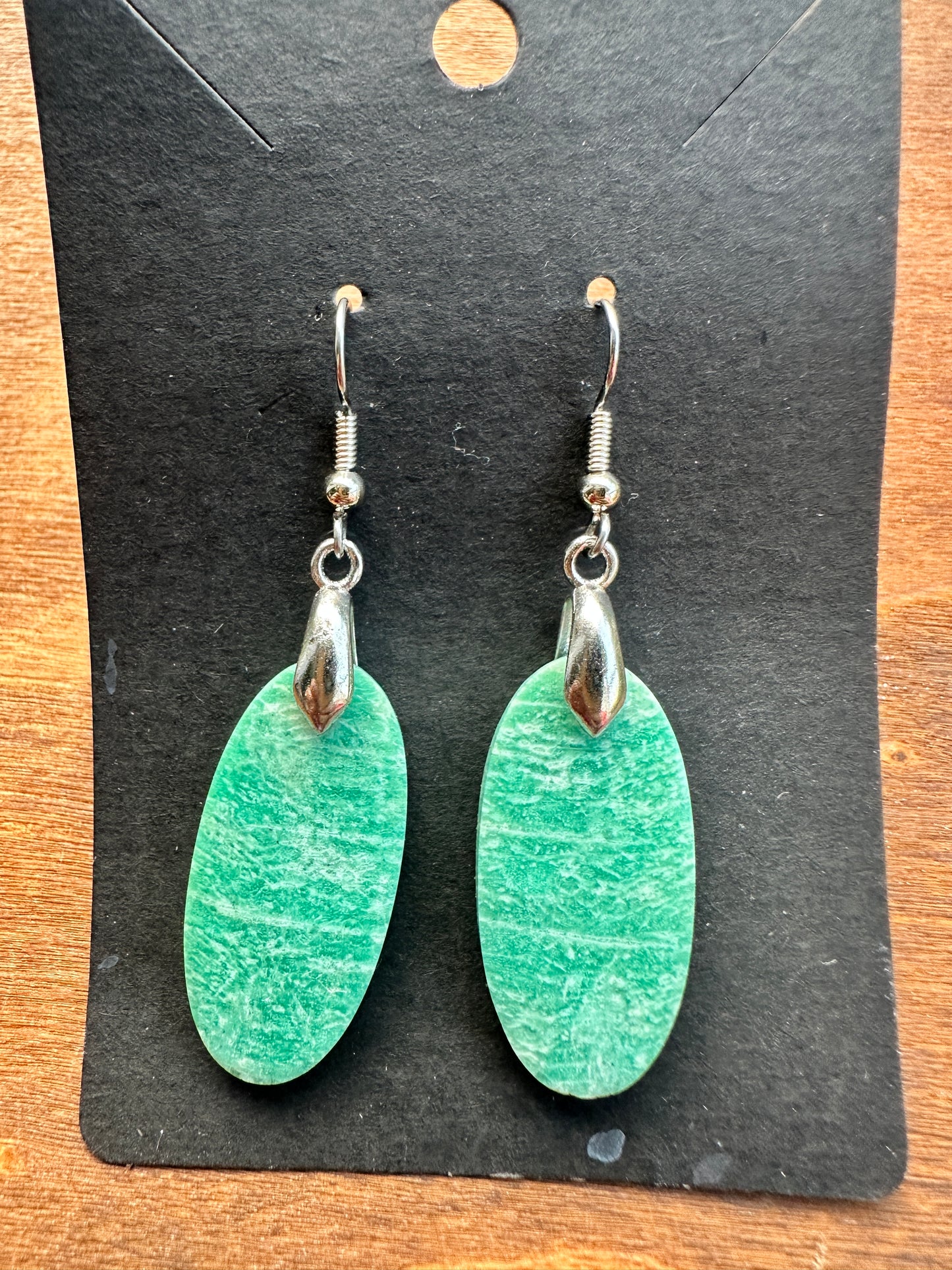 Amazonite Ovals with Silver-Toned Findings