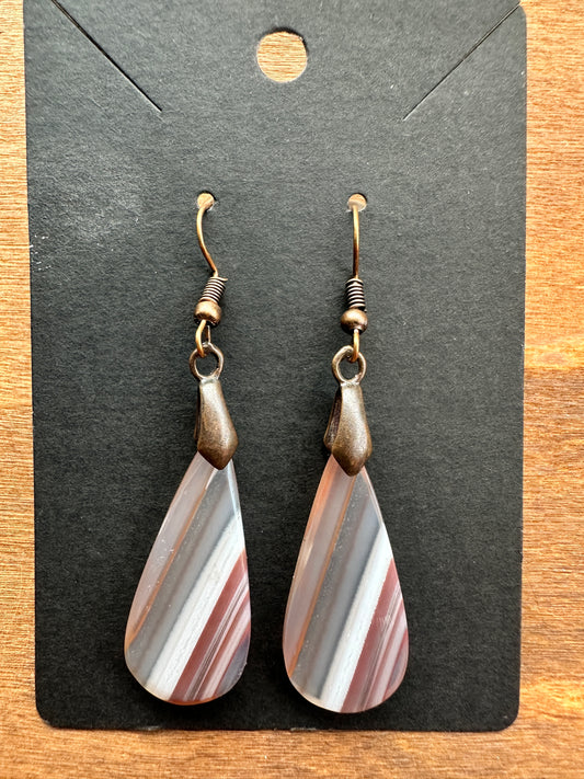 Agate Teardrops with Copper findings