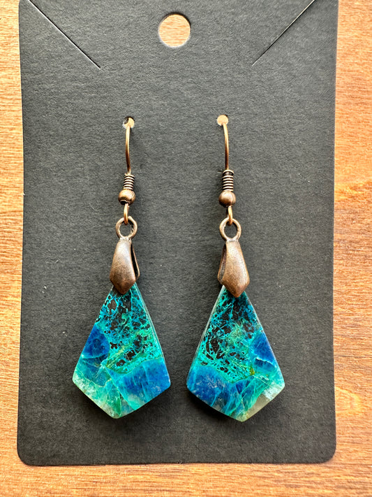 Shattuckite Earrings (copper toned findings)
