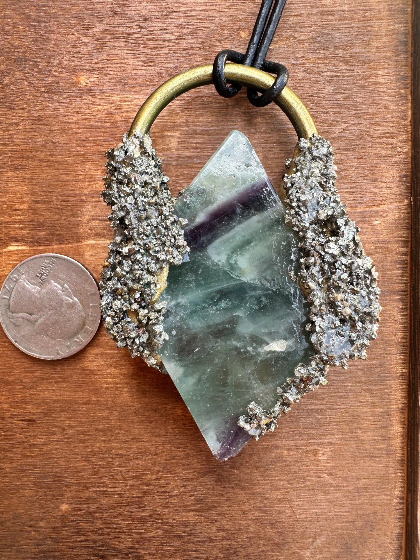 Diamond Green Pyrite & Fluorite Pendant