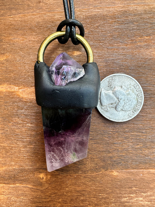 Purple/Green Fluorite & Amethyst