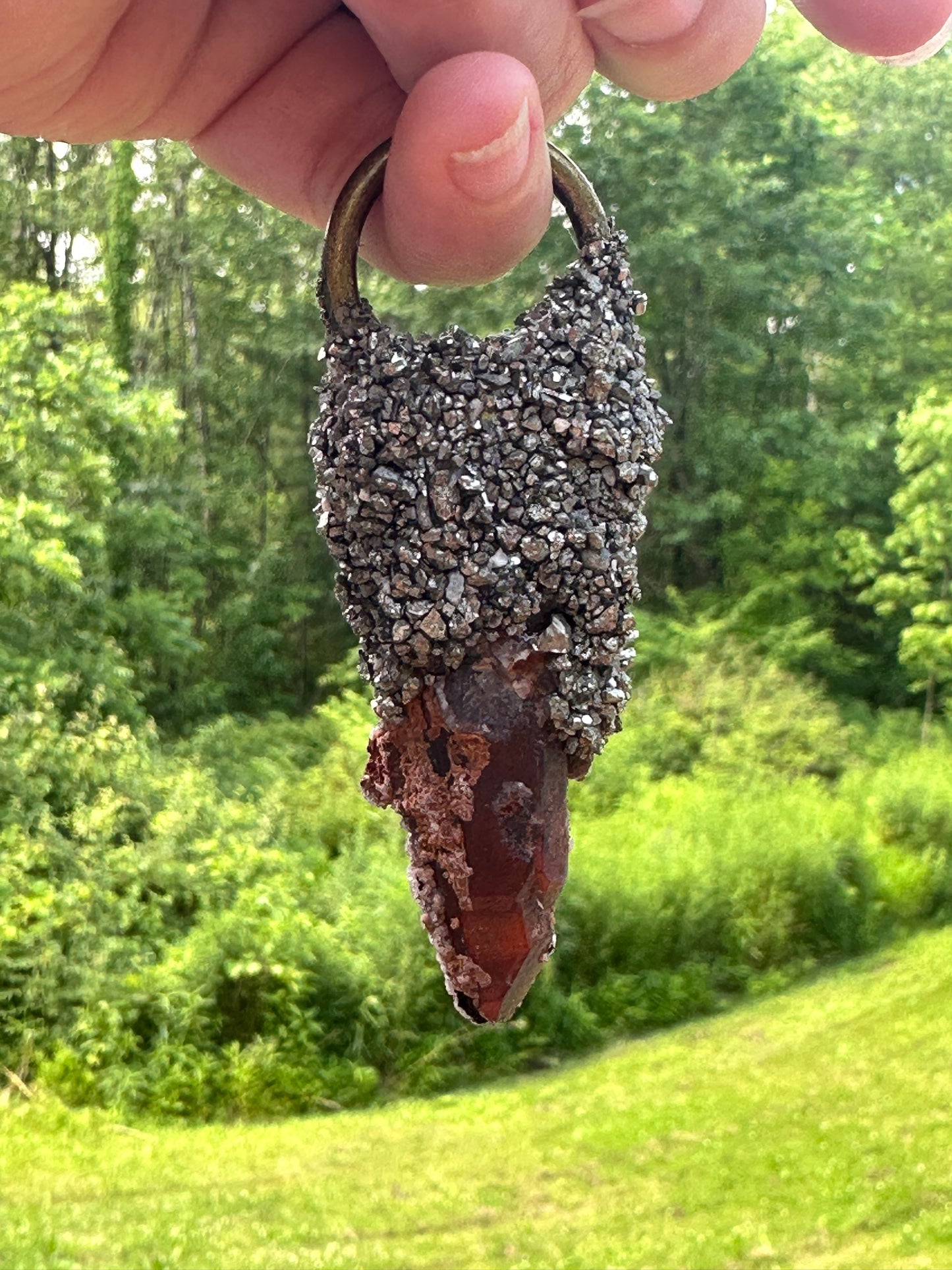 Moroccan Red Quartz with Pyrite