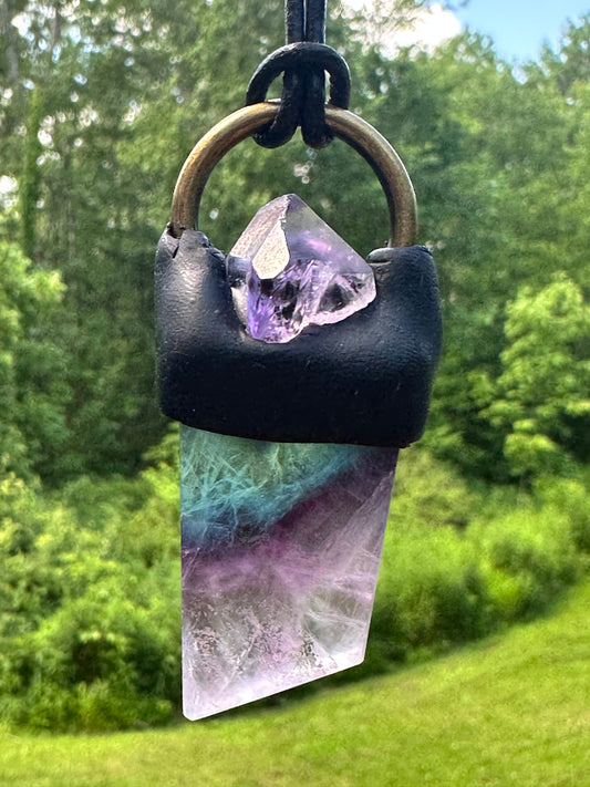 Purple/Green Fluorite & Amethyst