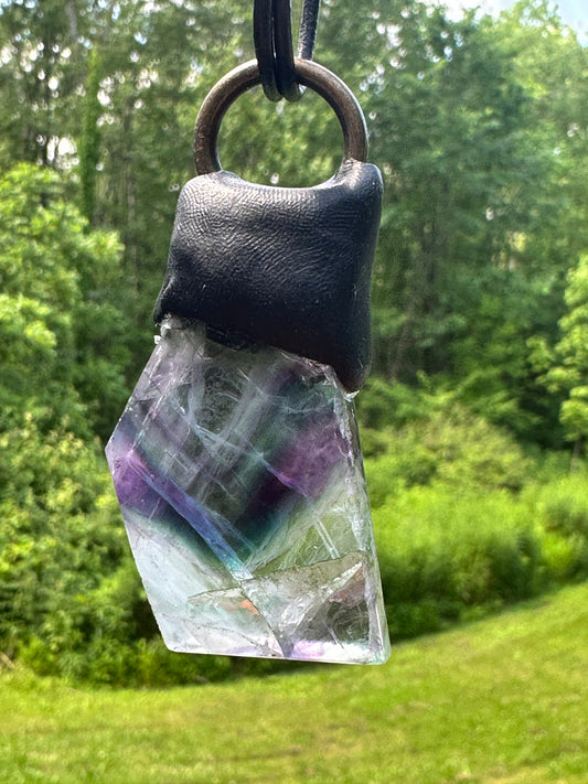 Purple/Green Fluorite with black surround