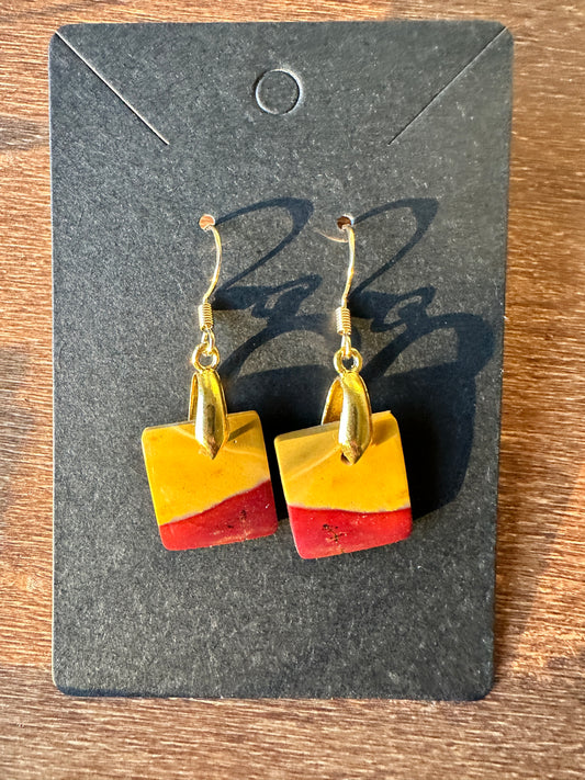 Mookaite square earrings
